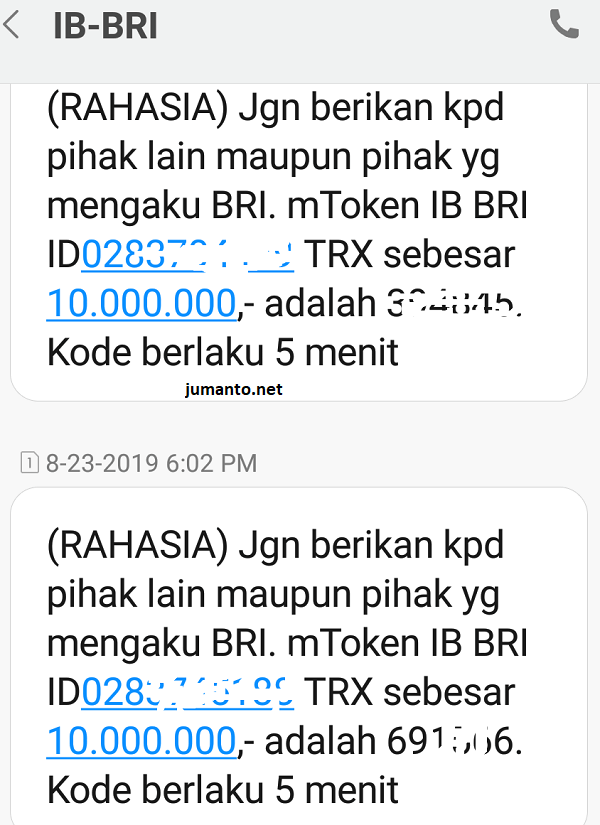 Cara Aktivasi Mtoken Bri Biaya Sms Dan Berapa Digit Angka